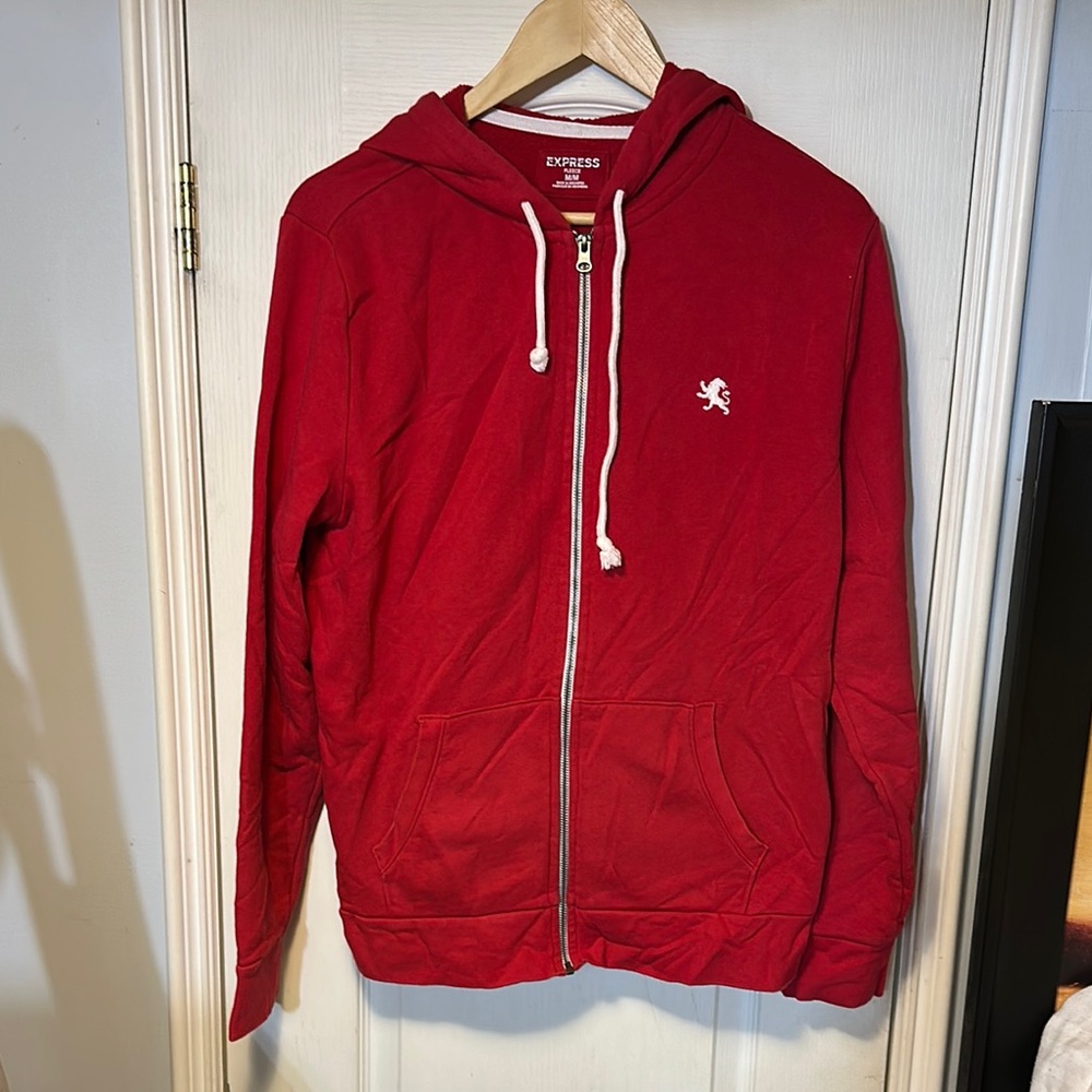 Express Red Zip-Up Hoodie Size Medium